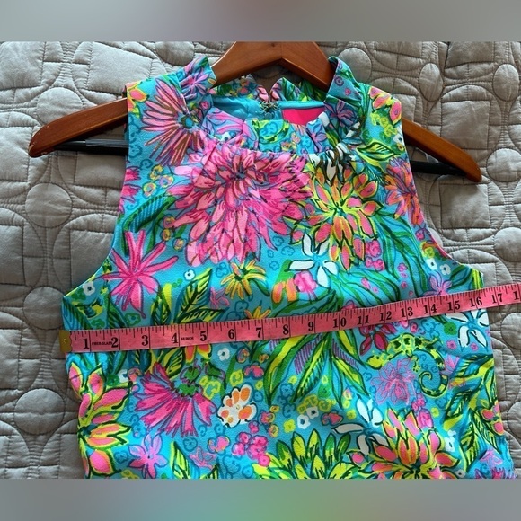 Lilly Pulitzer Adalina Romper Seabreeze Blue Walking On Sunshine NWT - Picture 12 of 16